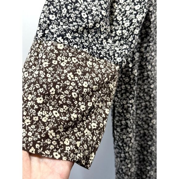 HATCH Women's Maternity Cotton Ditsy Floral Long Sleeve Jumpsuit Black Size 2 - Picture 6 of 16